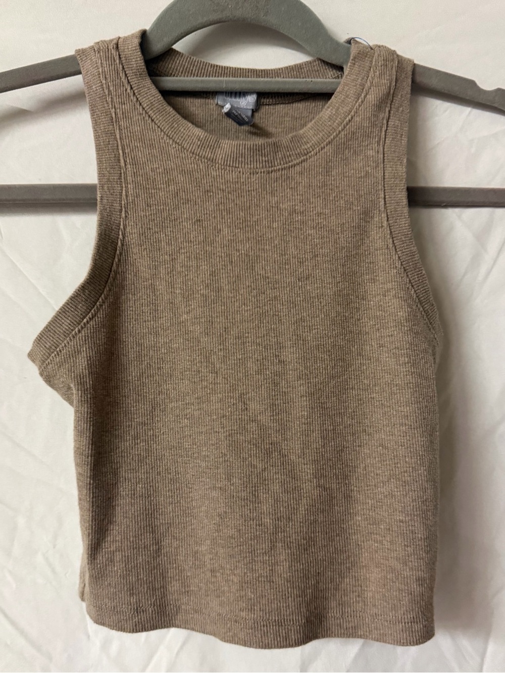 Ribbed Sleeveless Tank - Taupe Neutral